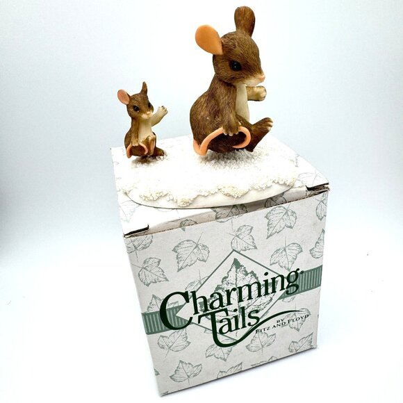 Charming Tails Follow In My Footsteps Mice Dean Griff 87473 Fitz And Floyd Vtg - Picture 1 of 10